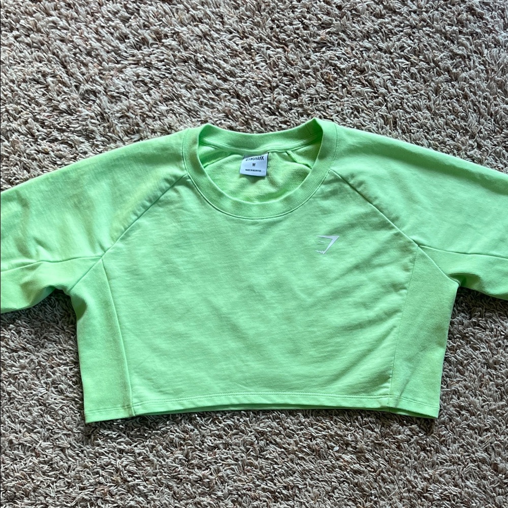 Gymshark Lime Green Cropped Crewneck Sweatshirt🍋‍🟩